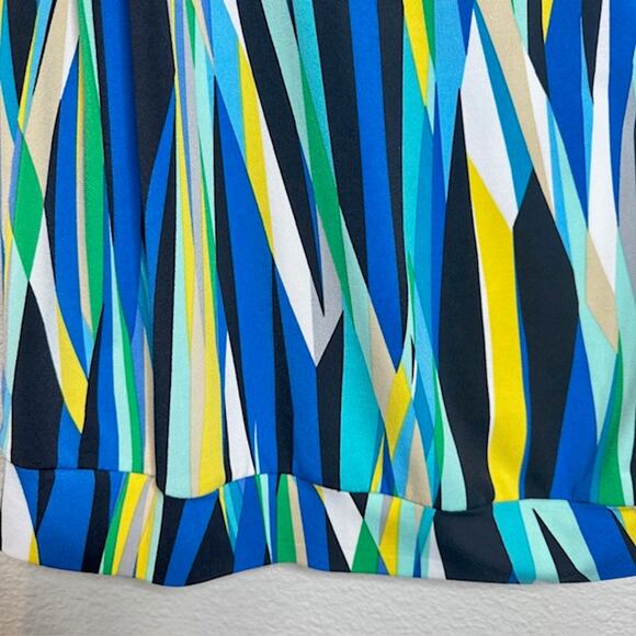 Calvin Klein Sz Med Twist Neck Vibrant Abstract Sleeveless Top - Picture 4 of 8